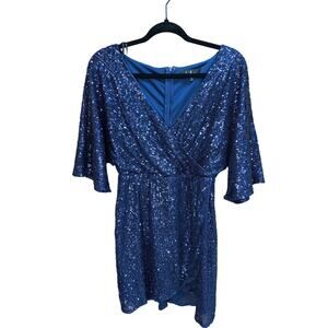 Lulu’s Sequin Short Wrap Dress – Size Small – Minor Flaws